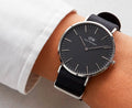  Shop Authentic Daniel Wellington Classic Cornwall Black Dial Black Nylon Strap Watch For Women - DW00100149 - Luxxuri