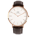  Shop Authentic Daniel Wellington Classic York White Dial Brown Leather Strap Watch For Men - DW00100011 - Luxxuri