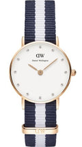  Shop Authentic Daniel Wellington Classy Glasgow White Dial Two Tone Nylon Strap Watch For Women - DW00100066 - Luxxuri