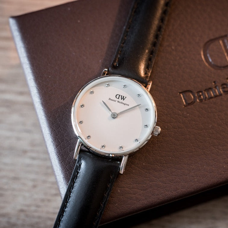  Shop Authentic Daniel Wellington Classy Sheffield White Dial Black Leather Strap Watch For Women - DW00100068 - Luxxuri
