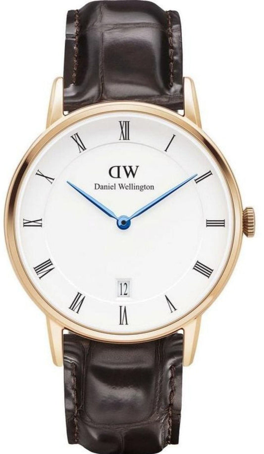  Shop Authentic Daniel Wellington Dapper York White Dial Brown Leather Strap Watch For Women - DW00100093 - Luxxuri