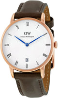  Shop Authentic Daniel Wellington Dapper Bristol White Dial Brown Leather Strap Watch For Women - DW00100094 - Luxxuri