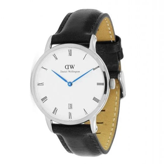  Shop Authentic Daniel Wellington Dapper Sheffield White Dial Black Leather Strap Watch For Women - DW00100096 - Luxxuri