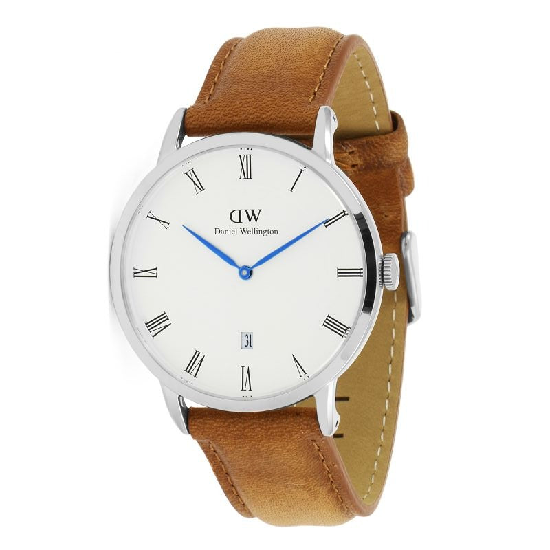  Shop Authentic Daniel Wellington Dapper Durham White Dial Brown Leather Strap Watch For Men - DW00100116 - Luxxuri
