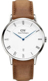 Shop Authentic Daniel Wellington Dapper Durham White Dial Brown Leather Strap Watch For Men - DW00100116 - Luxxuri