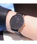  Shop Authentic Daniel Wellington Classic Reading Black Dial Black Leather Strap Watch For Men - DW00100129 - Luxxuri