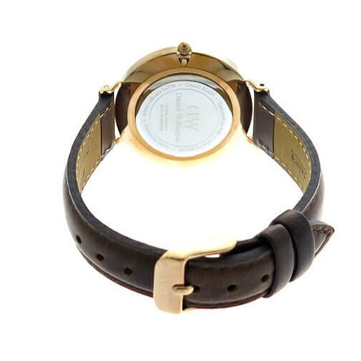  Shop Authentic Daniel Wellington Classic Petite Bristol Black Dial Brown Leather Strap Watch For Women - DW00100165 - Luxxuri