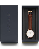  Shop Authentic Daniel Wellington Classy St Mawes White Dial Brown Leather Strap Watch For Women - DW00100075 - Luxxuri