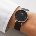 Shop Authentic Daniel Wellington Petite Ashfield Black Dial Black Mesh Strap Watch For Women - DW00100202 - Luxxuri