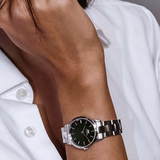  Shop Authentic Daniel Wellington Iconic Link Black Dial Silver Steel Strap Watch For Women - DW00100208 - Luxxuri