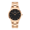  Shop Authentic Daniel Wellington Iconic Link Black Dial Rose Gold Steel Strap Watch for Women - DW00100210 - Luxxuri