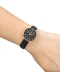  Shop Authentic Daniel Wellington Classic Petite Sheffield Black Dial Black Leather Strap Watch For Women - DW00100224 - Luxxuri