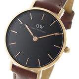  Shop Authentic Daniel Wellington Classic Petite St Mawes Black Dial Brown Leather Strap Watch For Women - DW00100225 - Luxxuri