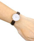 Shop Authentic Daniel Wellington Classic Petite York White Dial Brown Leather Strap Watch For Women - DW00100232 - Luxxuri
