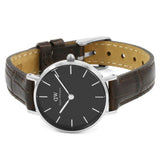  Shop Authentic Daniel Wellington Classic Petite York Black Dial Brown Leather Strap Watch For Women - DW00100238 - Luxxuri