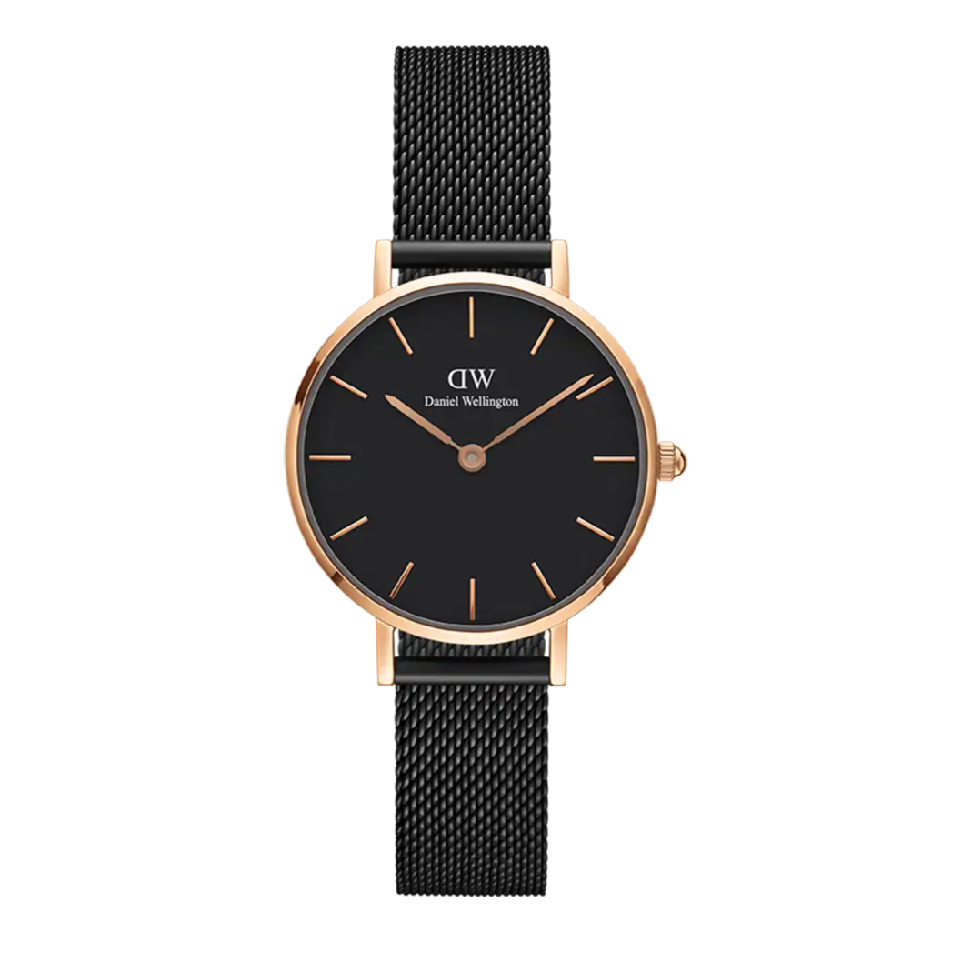  Shop Authentic Daniel Wellington Petite Ashfield Black Dial Black Mesh Strap Watch For Women - DW00100245 - Luxxuri