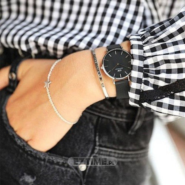  Shop Authentic Daniel Wellington Petite Ashfield Black Dial Black Mesh Strap Watch For Women - DW00100246 - Luxxuri