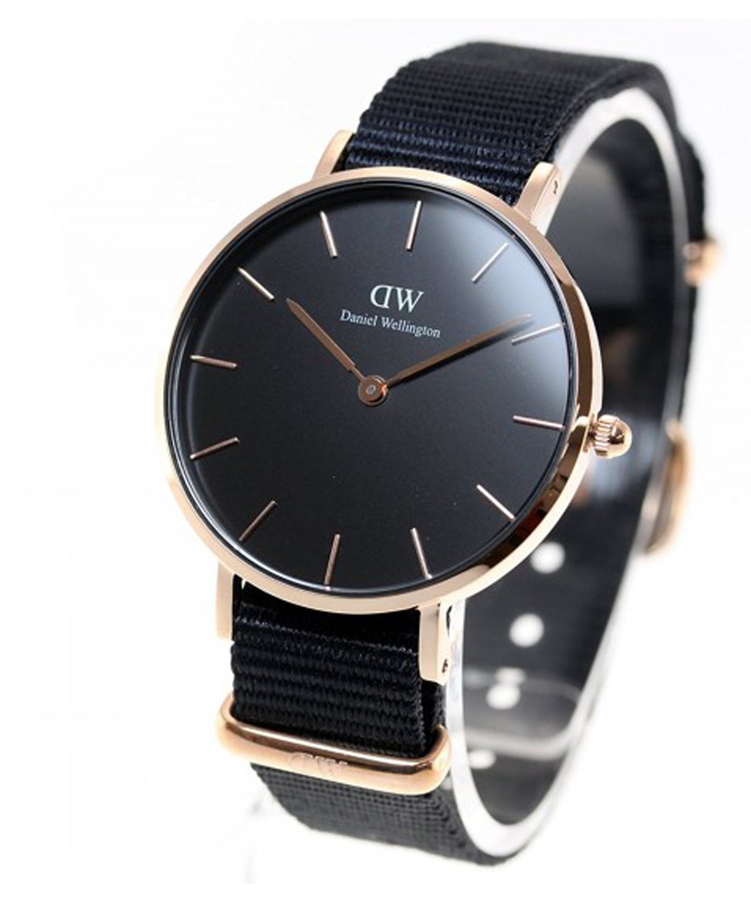  Shop Authentic Daniel Wellington Petite Cornwall Black Dial Black Nylon Strap Watch for Women - DW00100247 - Luxxuri