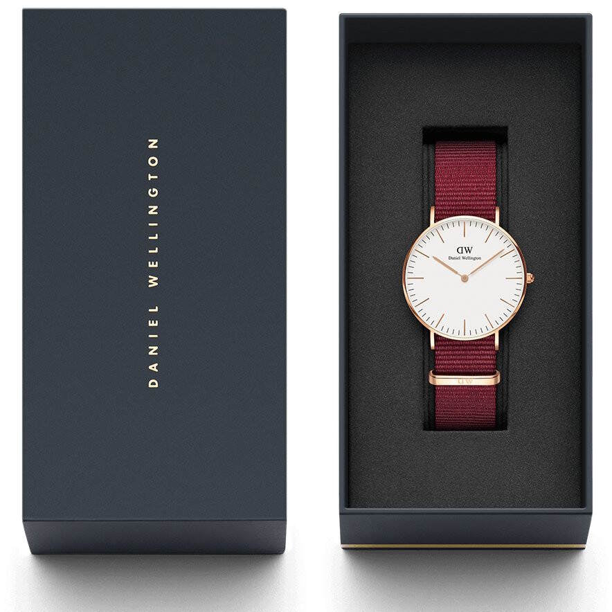  Shop Authentic Daniel Wellington Classic Roselyn White Dial Red NATO Strap Watch For Women - DW00100271 - Luxxuri
