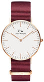  Shop Authentic Daniel Wellington Classic Roselyn White Dial Red NATO Strap Watch For Women - DW00100271 - Luxxuri