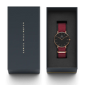  Shop Authentic Daniel Wellington Classic Roselyn Black Dial Maroon Nylon Strap Watch For Women - DW00100273 - Luxxuri