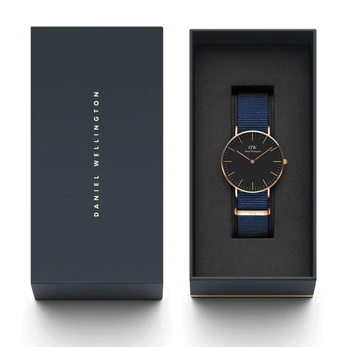  Shop Authentic Daniel Wellington Classic Bayswater Black Dial Black NATO Strap Watch For Women - DW00100281 - Luxxuri