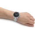  Shop Authentic Daniel Wellington Iconic Link Black Dial Silver Steel Strap Watch For Women - DW00100342 - Luxxuri