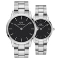  Shop Authentic Daniel Wellington Iconic Link Black Dial Silver Steel Strap Watch For Women - DW00100206 - Luxxuri