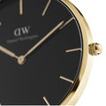  Shop Authentic Daniel Wellington Petite Evergold Black Dial Gold Mesh Strap Watch For Women - DW00100345 - Luxxuri