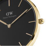  Shop Authentic Daniel Wellington Petite Evergold Black Dial Gold Mesh Strap Watch For Women - DW00100345 - Luxxuri