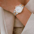  Shop Authentic Daniel Wellington Iconic Link White Dial Two Tone Steel Strap Watch For Women - DW00100358 - Luxxuri