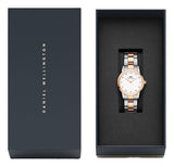  Shop Authentic Daniel Wellington Iconic Link White Dial Two Tone Steel Strap Watch For Women - DW00100359 - Luxxuri