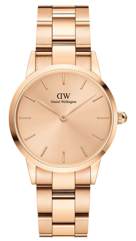  Shop Authentic Daniel Wellington Iconic Link Unitone Rose Gold Dial Rose Gold Steel Strap Watch For Women - DW00100401 - Luxxuri