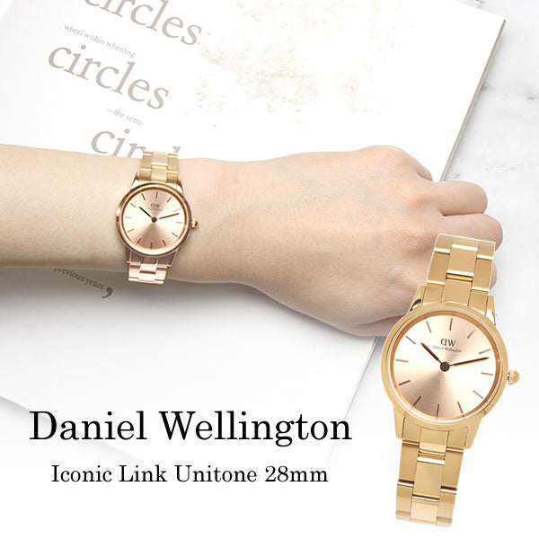  Shop Authentic Daniel Wellington Iconic Link Unitone Rose Gold Dial Rose Gold Steel Strap Watch For Women - DW00100401 - Luxxuri