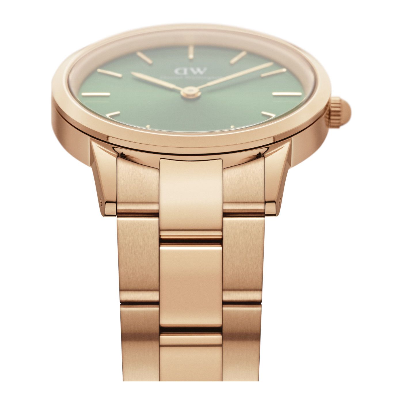  Shop Authentic Daniel Wellington Iconic Link Emerald Green Dial Rose Gold Steel Strap Watch For Women - DW00100419 - Luxxuri