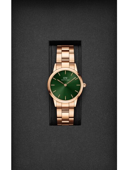  Shop Authentic Daniel Wellington Iconic Link Emerald Green Dial Rose Gold Steel Strap Watch For Women - DW00100421 - Luxxuri