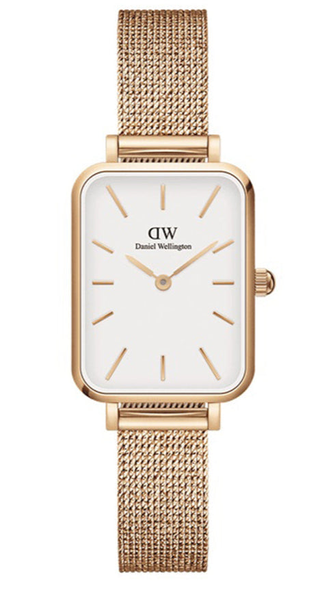  Shop Authentic Daniel Wellington Quadro Melrose White Dial Gold Mesh Strap Watch For Women - DW00100431 - Luxxuri