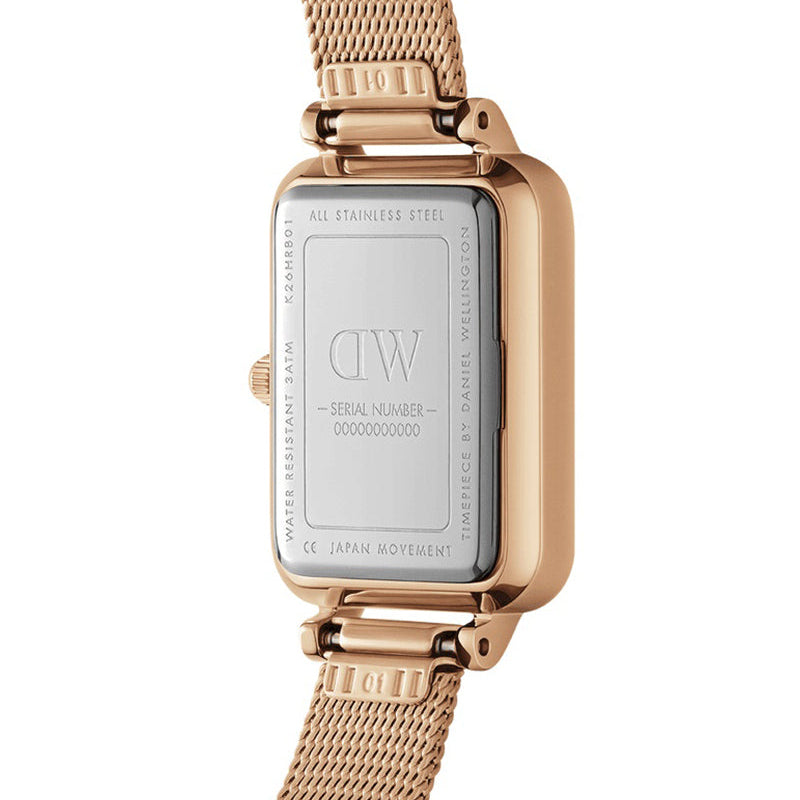  Shop Authentic Daniel Wellington Quadro Melrose White Dial Gold Mesh Strap Watch For Women - DW00100431 - Luxxuri