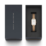  Shop Authentic Daniel Wellington Quadro Melrose White Dial Gold Mesh Strap Watch For Women - DW00100431 - Luxxuri