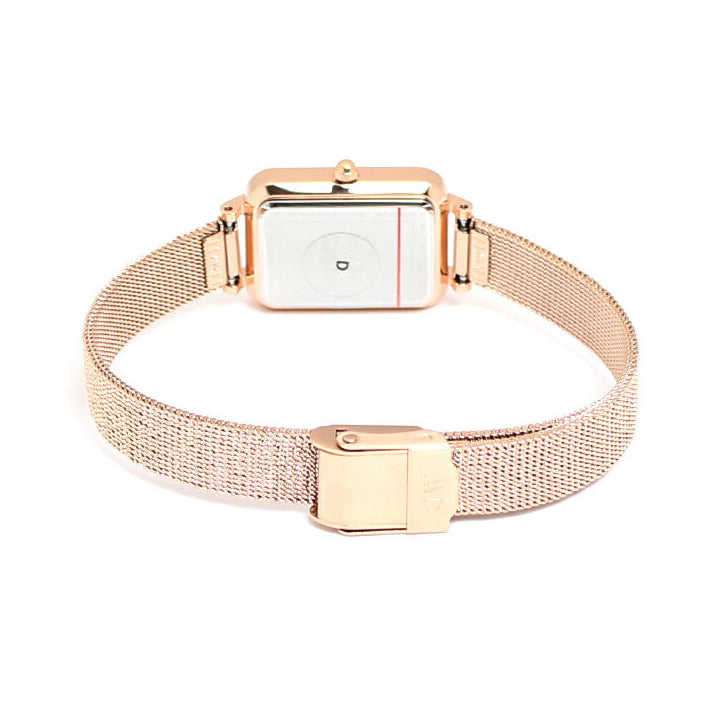  Shop Authentic Daniel Wellington Quadro Melrose Black Dial Rose Gold Mesh Bracelet Watch For Women - DW00100432 - Luxxuri