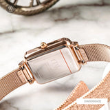  Shop Authentic Daniel Wellington Quadro Melrose Black Dial Rose Gold Mesh Bracelet Watch For Women - DW00100432 - Luxxuri