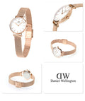  Shop Authentic Daniel Wellington Petite Pressed Melrose White Dial Gold Mesh Bracelet Watch For Women - DW00100447 - Luxxuri