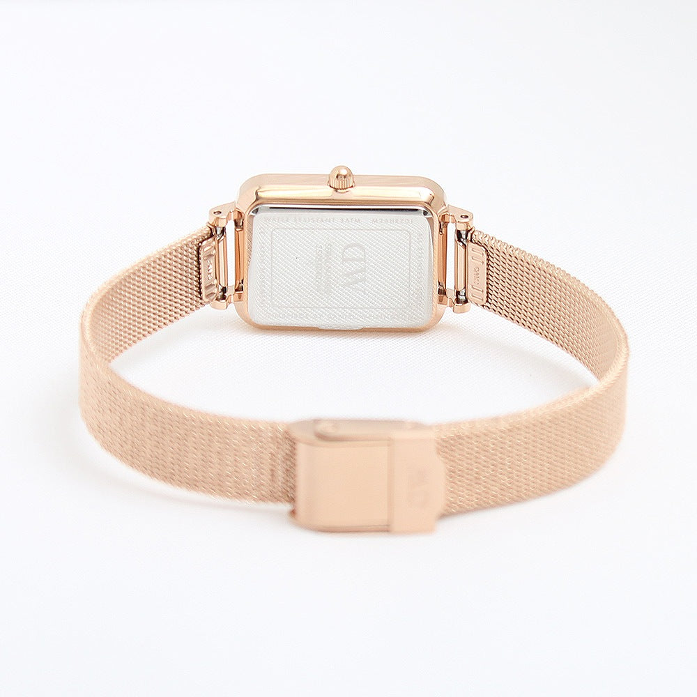 Shop Authentic Daniel Wellington Quadro Unitone Rose Gold Dial Rose Gold Mesh Strap Watch For Women - DW00100484 - Luxxuri
