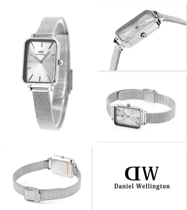  Shop Authentic Daniel Wellington Quadro Unitone Silver Dial Silver Mesh Strap Watch For Women - DW00100486 - Luxxuri