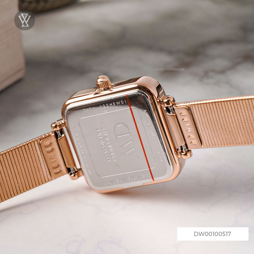  Shop Authentic Daniel Wellington Quadro Studio White Dial Rose Gold Mesh Strap Watch For Women - DW00100517 - Luxxuri
