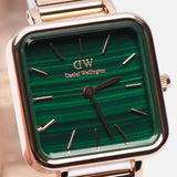  Shop Authentic Daniel Wellington Quadro Studio Green Dial Rose Gold Mesh Strap Watch For Women - DW00100520 - Luxxuri
