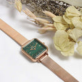  Shop Authentic Daniel Wellington Quadro Studio Green Dial Rose Gold Mesh Strap Watch For Women - DW00100520 - Luxxuri