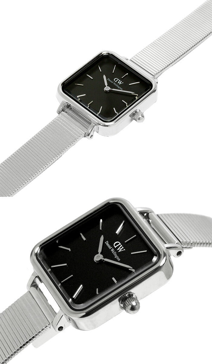  Shop Authentic Daniel Wellington Quadro Studio Black Dial Silver Mesh Strap Watch For Women - DW00100522 - Luxxuri