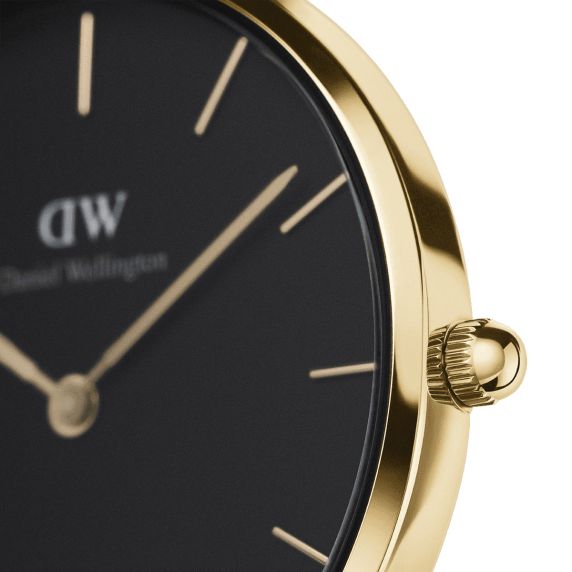  Shop Authentic Daniel Wellington Classic Petite York Black Dial Brown Leather Strap Watch For Women - DW00100170 - Luxxuri