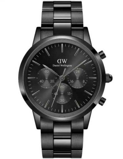  Shop Authentic Daniel Wellington Iconic Chronograph Black Dial Black Steel Strap Watch For Men - DW00100642 - Luxxuri